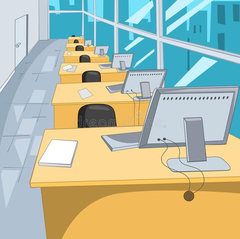 Cartoon background of workplace at office. stock illustration Office Cartoon, Sitting Space, Office Background, Paper Pencil, Studio Table, Office Paper, Vector Flowers, Vector Portrait, Cartoon Background