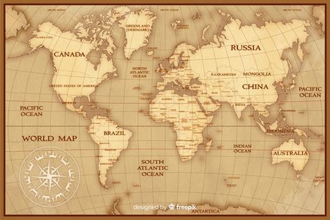 World Map Vintage, Map Vintage, World Map, Map