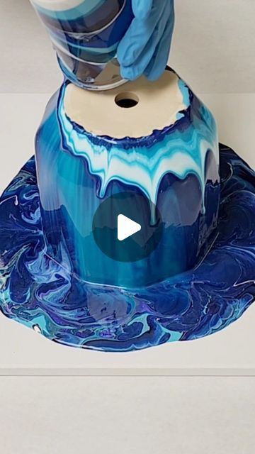 Mixed Media Girl on Instagram: "#acrylicpour plant pot! #mixedmediagirl" Summer Happy, Paint Pouring, Ceramic Flower Pots, Pour Painting, Clay Pots, Acrylic Pouring, Plant Pot, Epoxy Resin, Potted Plants