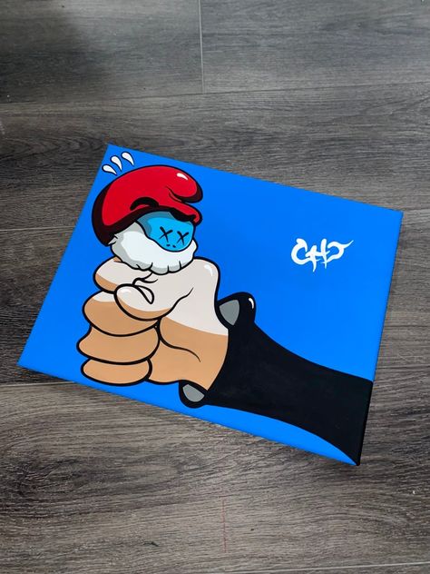 Smurfs X Kaws / Christian Dior Easy Art Painting Ideas, Kaws Drawing, Easy Art Painting, Cavas Art, Drawing Cards, Art Painting Ideas, Hippie Painting, Canvas Drawings, Canvas Painting Designs