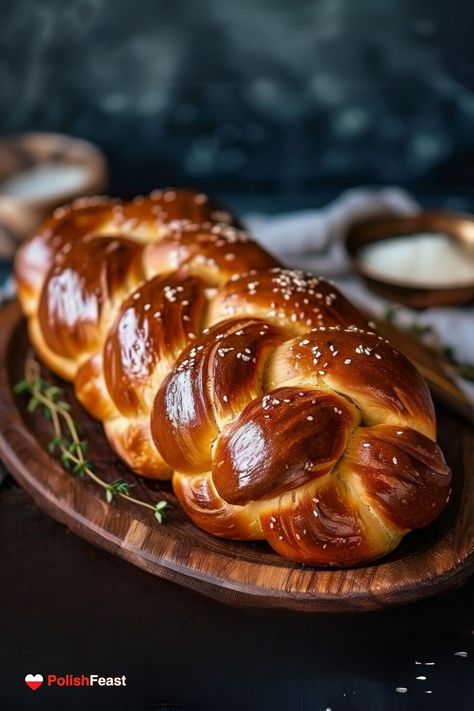 Discover the traditional Polish Chałka at home with this simple recipe. This sweet and soft Polish braided bread is perfect for breakfast. Polish Appetizers, Polish Breakfast, Tartare Recipe, Polish Recipe, Soft Bread, Braided Bread, Dessert Simple, Polish Food, Fruitcake Recipes