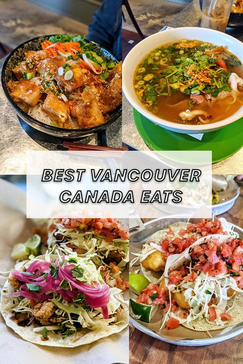 Thinking of travelling to Vancouver Canada soon? Exploring Vancouver through food is the way to explore Canada’s major western city. Vancouver has no shortage of top eats. Vancouver Food, Lunch Lady, Food Spot, Explore Canada, Cheap Eats, Vancouver Canada, Places To Eat, The Land, Vancouver