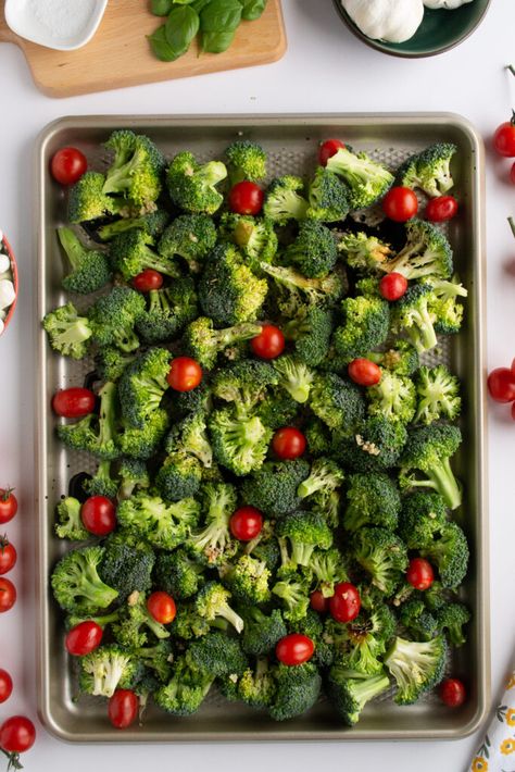 Roasted Broccoli And Cherry Tomatoes, Broccoli And Cherry Tomatoes, Roasted Broccoli And Tomatoes, Simple Italian Salad, Roma Tomato Recipes, Recipes With Diced Tomatoes, Broccoli Roasted, Roasted Broccoli Recipe, Broccoli Sauteed