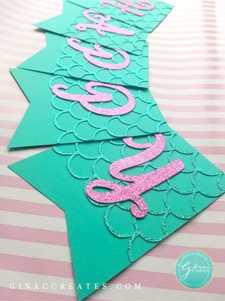 Mermaid Scale Party Banner | Free SVG Cut File – Gina C. Creates Mermaid Party Banner, Mermaid Birthday Sign Diy, Cricut Mermaid Projects, Free Mermaid Svg Files For Cricut, Cricut Mermaid Party Decorations, Cricut Banner Ideas, Cricut Birthday Banner, Cricut Party Decor, Mermaid Svg Free