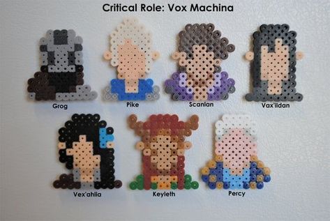 Melted Bead Crafts, Adventuring Party, Grid Art, Perler Ideas, Craft Things, Diy Perler Bead Crafts, Vox Machina, Beads Designs, Bead Projects