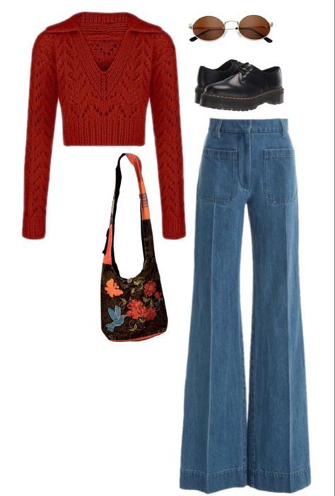 1950s Tops For Women, 70s Inspired Winter Outfits, 70s Fashion Outfits Ideas, 70s Inspired Fashion Winter, Jackie Burkhart Inspired Outfits, Marauders Outfit Ideas, 70s Outfits Winter, Winter 70s Outfits, Outfit Ideas 70s Style