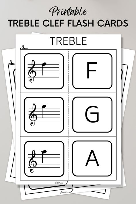 I've made the treble clef flash cards I wish I had when I was a beginner musician. I use them with my students and my music teachers.  They are printable at home on Standard US Letter. The internet is so full of junk, these treble clef music note flash cards have been tested on real musicians.   Music Theory Teachers! Music Theory students love this...why? - An Easy-to-read Large Print Format - BONUS: Blank Flash Card Template All Printable PDFs All US Standard Letter Size (8.5 x 11) ★★ What hap Learn Music Notes, Music Anchor Charts, Music Flashcards, Learning Music Notes, Flash Card Template, Music Education Activities, Learn Music Theory, Piano Teaching Resources, Music Worksheets