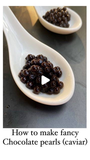 How To Make Caviar, Chocolate Caviar, Desserts Fancy, Recipe Developer, Caviar Recipes, Chocolate Garnishes, Chocolate Pearls, Buzzfeed Tasty, Baking Desserts