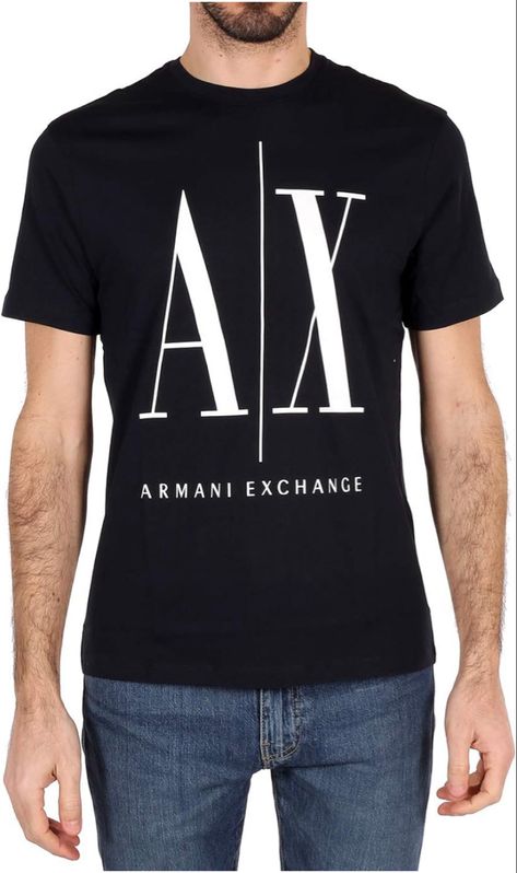 Crewneck t-shirt that includes large Armani Exchange logo from the 90's Armani Exchange Logo, Exchange Logo, Armani Exchange Men, Man Icon, Logo Icon, Orange Shirt, Star Shirt, Armani Exchange, Logo Icons