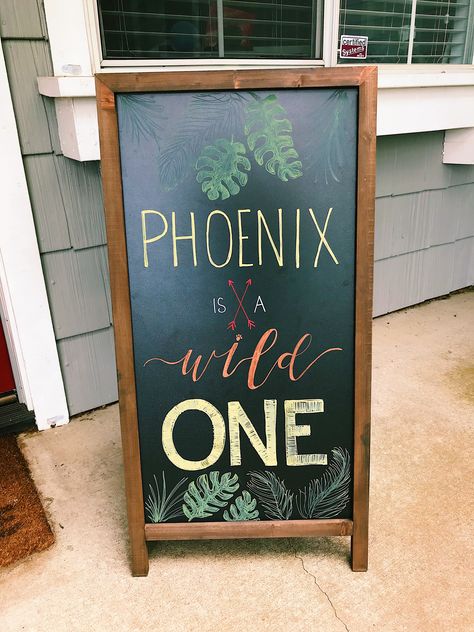 Wild One first birthday theme chalk board lettering #wildone #firstbirthday Wild One Chalkboard Sign, Wild One Birthday Sign, Paint Lettering, First Birthday Theme, Wild One First Birthday, 1st Birthday Signs, First Birthday Sign, Lion Birthday, Wild Party