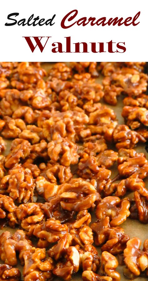 Carmel Nuts 5 Minutes, Carmel Nuts Easy Recipes, Sweet And Salty Almonds, Salted Caramel Nuts, Caramel Walnuts Recipes, Salted Caramel Pecans, Walnut Brittle Recipes, 5 Minute Candied Walnuts 12 Tomatoes, Toffee Walnuts Recipe