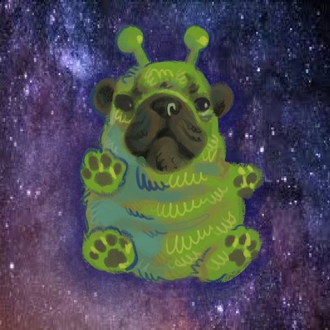 Silly Goober, Cute Alien, Funky Art, Drawing Inspiration, Aliens, Cool Drawings, Aesthetic Art, Animal Drawings, Pug