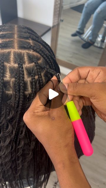 How To Add Boho Curls To Braids, Boho Mini Braids, Small Boho Braids, Freetress Braids, Freetress Deep Twist, Afro Style, Double Knot, Small Boho, Crochet Needles