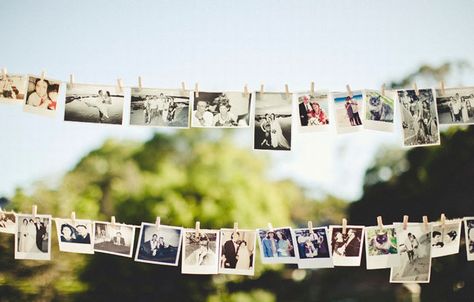 polaroid line - outdoor wedding idea, Thank You Valerie Courtney! Candle Lighting Ceremony, Memory Boards, Memorial Ideas, Grad Ideas, Polaroid Photo, In Memory Of Dad, Wedding Fun, Photo Display, Display Board