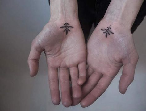 Ornament Tattoos, Hand Palm Tattoos, Tiny Ornaments, Palm Tattoo, Palm Tattoos, Inspirational Content, Hand Tats, 4 Tattoo, Botanical Tattoo