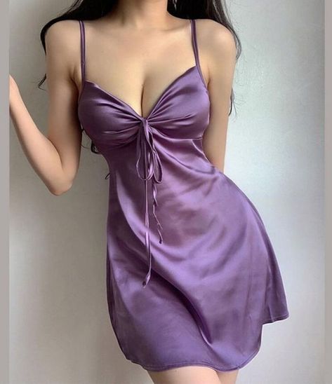 Purple Dress Aesthetic, Purple Dress Outfits, Purple Dress Short, Purple Satin Dress, Purple Short Dress, Dark Purple Dresses, Light Purple Dress, Fe Clothing, The Curse