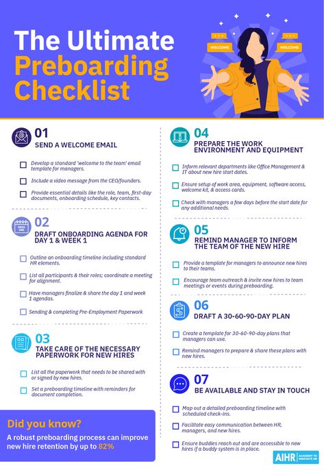 Boost new hire retention by up to 82% with a robust Preboarding process. Learn the differences between preboarding and onboarding, its importance, and how HR teams can create a successful preboarding experience. Dive into our detailed guide. #HR #HumanResources #Preboarding #Hiring #FreeGuide #Checklist How To Hire The Right Person, Hr Policies, Hr Dashboard, Human Resources Humor, Hr Generalist, Onboarding Checklist, Good Leadership Skills, Marketing Copywriting, Employee Onboarding