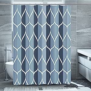 Rich Bathroom, Bath Shower Curtain, Cloth Shower Curtain, Long Shower Curtains, Ogee Pattern, Aegean Blue, Geometric Shower Curtain, Black Shower Curtains, Blue Shower Curtains