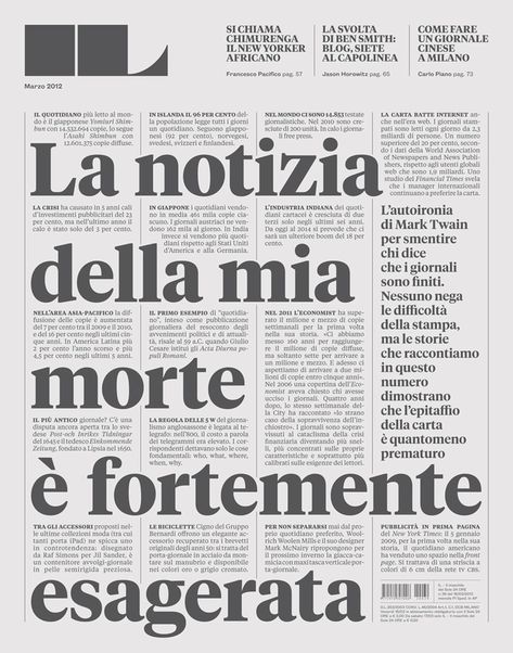 IL 39 - Fonts In Use Layout Editoriale, Editorial Layout Inspiration, Design Newspaper, Manifesto Poster, Designer Resume, Typography Images, Annual Reports, Report Design, Newspaper Design