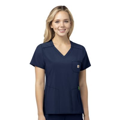 Carhartt Women's Force Modern Fit Chest Pocket Scrub Top, C12610AZL2XL Carhartt Scrubs, Scrubs Uniform, Carhartt Womens, Safety Clothing, Polyester Spandex Fabric, Ripstop Fabric, Pocket Top, Branded Sweatshirts, Scrub Tops