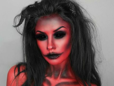 Devil Makeup Halloween, Demon Makeup, Makeup Clown, Devil Makeup, Halloweenský Makeup, Halloween Make-up Looks, Holloween Makeup, Horror Make-up, Creepy Halloween Makeup