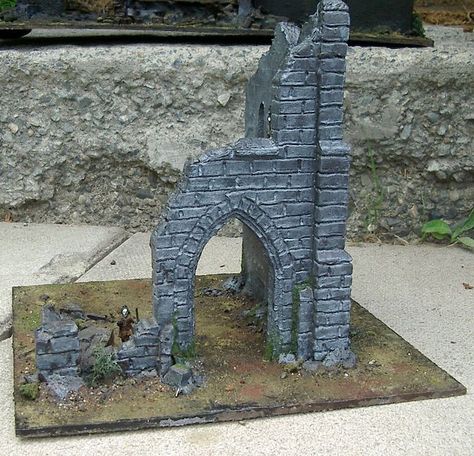 https://flic.kr/p/5wg3V7 | Osgiliath - LOTR terrain - 385 | Various pieces of wargame terrain I've built for the game from GW based on the Lord of the Rings. The game is played with 25mm miniatures from Games Workshop. Lord Of The Rings Terrain, 28mm Terrain, Stone Carving Sculpture, Dungeon Terrain, Bonsai Mini, Minas Tirith, Game Terrain, Wargaming Terrain, Miniature Projects