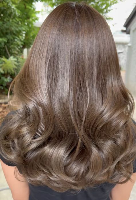 Mocha Moose Hair Color, One Tone Brown Hair, Deep Mocha Brown Hair, Moca Brown Hair Color, Fresh Hair Color Ideas, Matcha Chocolate Hair Color, Light Brown Hair One Color, Solid Light Brown Hair Color, Milk Brown Hair Color