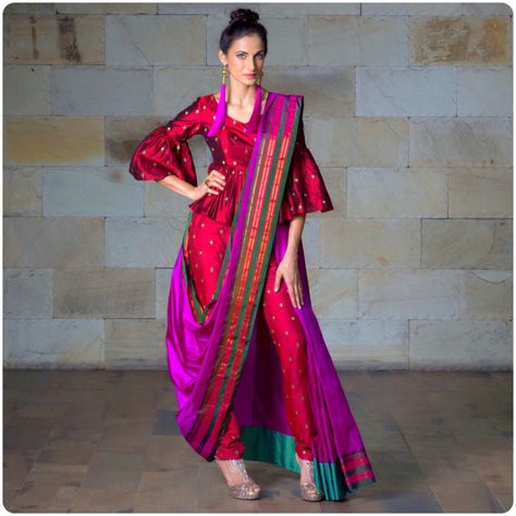 Shilpa Reddy Saree, वेस्टर्न ड्रेस, Shilpa Reddy, Pant Saree, Saree Drapes, डिजाइनर कपड़े, Lehenga Dress, Keep Me Stylish, Saree Wearing