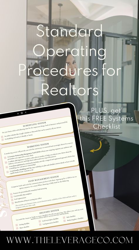 Looking to streamline your real estate business and take it to the next level? Check out "Standard Operating Procedures for Realtors." This blog post offers practical tips on implementing effective processes that can boost efficiency, improve customer satisfaction, and help you scale your business. Don't leave your success to chance - make sure your business is running smoothly and efficiently with these proven SOPs. Real Estate Systems, California Real Estate Exam Prep, Ohio Real Estate Exam Prep, Standard Operating Procedures Business, Standard Operating Procedure Examples, Standard Operating Procedure Template, Wholesaling Real Estate Contracts, Standard Operating Procedure, Online Calendar