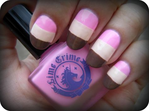 Neapolitan Ice Cream Nails! Cream Nail Art, Ice Cream Nails, Neapolitan Ice Cream, Cream Nails, A Good Job, Nail Polish Collection, Just Amazing, Good Job, Fashion Nails