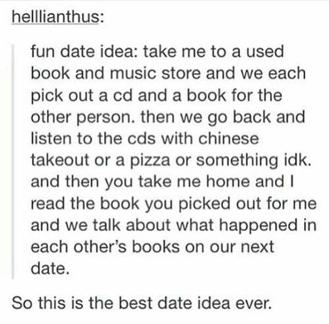 This is a great idea for a couple who's been together a long while looking to change things up. Not so great for a first or second date though Date Ideas For Boyfriend, Freetime Activities, Cute Date, Cute Date Ideas, Simple Plan, A Silent Voice, Good Dates, Date Ideas, What’s Going On