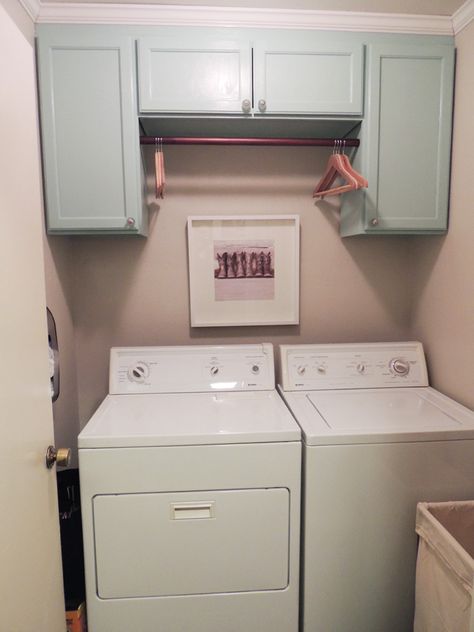 A country couture laundry room- complete with cowboy boot artwork, teal cabinets, and glamorous cabinet knobs Cabinets In Laundry Room, Teal Cabinets, Grey Laundry Rooms, Laundry Room Storage Shelves, Small Laundry Room Organization, Room Storage Diy, Laundry Cabinets, Laundry Room Shelves, Laundry Room Remodel