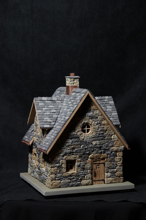 Stone And Wood, Stone Cottages, Medieval Houses, Model House, Glitter Houses, Putz Houses, Cardboard House, Fairy Garden Houses, Stone Cottage