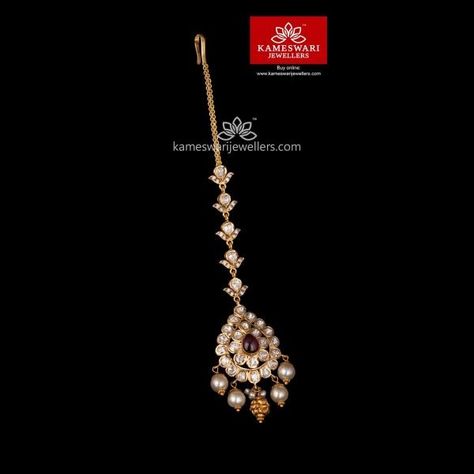 Papita Billa Designs Gold, Maatilu Gold, Manga Tikka, Papati Billa, Kameswari Jewellers, Maang Tika, Indian Bridal Jewelry Sets, Beautiful Gold Necklaces, Beaded Necklace Designs