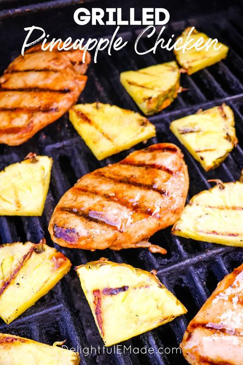 Grilled Pineapple Chicken | Super EASY Pineapple Chicken Marinade! Pineapple Chicken Marinade, Healthy Pineapple Chicken, Grilled Chicken And Pineapple, Easy Pineapple Chicken, Pineapple Chicken Recipe, Chicken And Pineapple, Grilled Pineapple Chicken, Pineapple Chicken Recipes, Grilled Fish Recipes