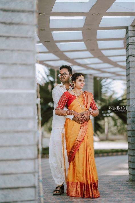 South Indian wedding couple portraits, telugu wedding, Andhra style Telugu Wedding, Indian Wedding Couple, South Indian Wedding, Wedding Couple, Couple Portraits, Wedding Portraits, Wedding Couples, Indian Wedding