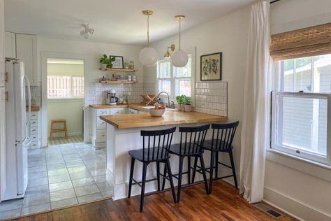 Tour a Century-Old, 900-Square-Foot Tennessee Bungalow Renovation From Start to Finish | HGTV Small Bungalow Interior, Old Bungalow Homes, Small Bungalow Homes Interior, 1920 Bungalow Remodel, 1910 Bungalow, Bungalow Pictures, Bungalow Kitchen Remodel, 1925 Bungalow, Craftsman Style Kitchen