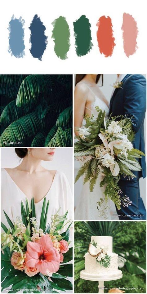 Tropical Wedding Color Palette, Beach Wedding Color Palette, Small Beach Wedding, Beach Wedding Colors Schemes, Style Color Palette, Color Palette Wedding, Tropical Wedding Theme, Wedding Color Palettes, Tropical Wedding Inspiration