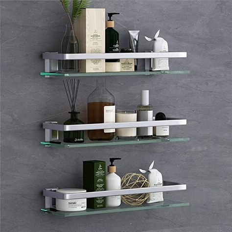 Floating glass shelves