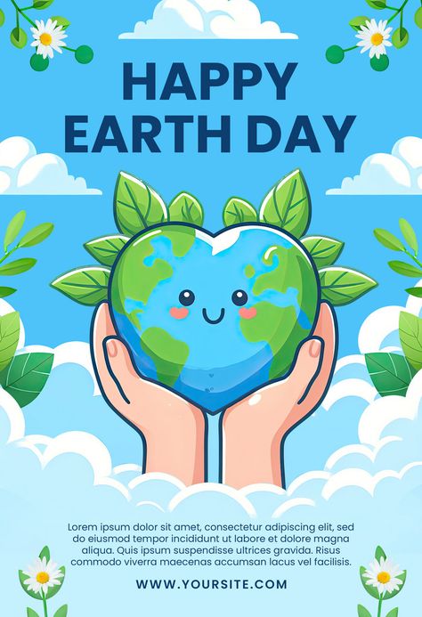 Happy Earth Day Poster, Earth Day Poster, Earth Day Posters, Easter Poster, Technology Posters, World Earth Day, Nature Background Images, Poster Template Design, Happy Earth Day