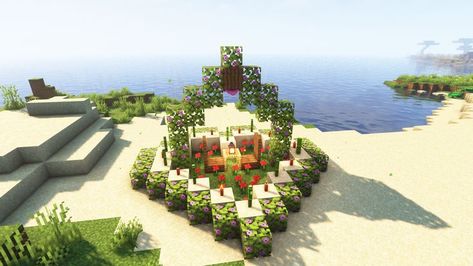 (Haz clic en la imagen para ver un tutorial paso a paso) Una hermosa idea para una cita en la playa en el Día de San Valentín! Minecraft Valentines, Minecraft Architecture, Minecraft Tutorial, Minecraft Building, Minecraft Designs, Just For Laughs Videos, Minecraft, Valentines, Table Decorations