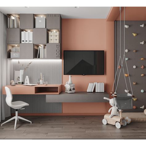 Modern Study Rooms, Study Table Designs, Kids Room Interior Design, Study Room Design, Modern Kids Room, Kids Bedroom Designs, Kids Bedroom Design, Tv In Bedroom, Study Room Decor