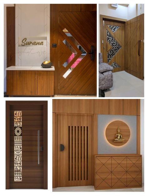 Name Plate For Home Modern, Entrance Lobby Design, Jalaram Bapa, बेडरूम डिजाइन, Main Doors, House Main Door, House Front Door Design, Interior Door Styles, Indian Room