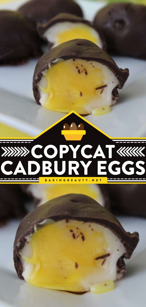 Copycat Cadbury Eggs Recipe, diy candy recipes, homemade candy ideas Cadbury Eggs Recipe, Homemade Cadbury Cream Eggs, See's Candy Copycat Recipes, Sees Copycat Recipes, See’s Candy Copycat Recipes, Sees Candy Recipes Copycat, Homemade Candy Ideas, Cadbury Egg Recipes, Copycat Desserts