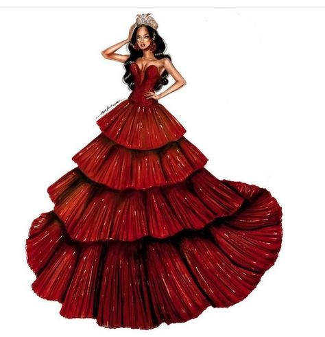 Red Velvet Gown, Fashion Illustration Design, Illustration Poses, Fashion Illustration Poses, Illustration Collage, Fashion Illustration Collage, Fashion Illustration Sketches Dresses, Drawing Fashion, Sketches Dresses