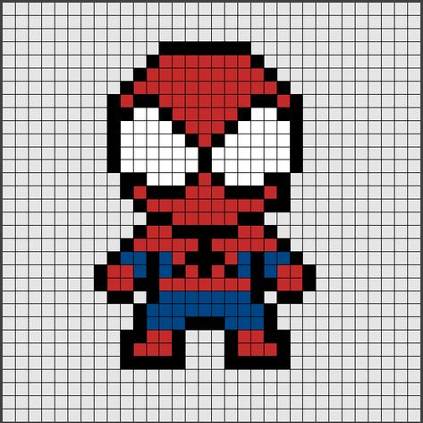 easy pixel art Preview – Pattern Description Color Harmonies: complementary, analogous, triadic color schemes ! – Source – The post easy pixel art – Patrones de Hama Beads de Spiderman [pixel art] appeared first on CoDesign Magazine | Daily-updated Magazine celebrating creative talent from around the world. Spiderman Beads Pattern, Pyssla Ideas Spiderman, Pixel Art Characters Easy, Spiderman Grid Pattern, Pixel Art Pattern Spiderman, Spiderman Grid, Pixel Art Cartoon Characters, Easy Pixel Art Disney, Simple Pixel Art Patterns Small