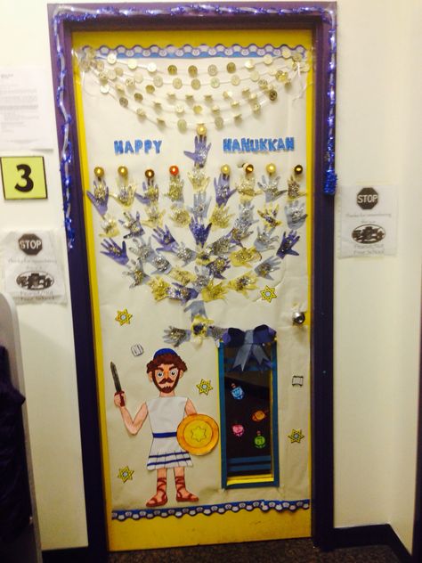 Hanukkah classroom door #hanukkah #classroom #classroomdecor Chanukah Classroom Door, Hannukah Door Decorations For School, Hanukkah Classroom Door Decorations, Hanukkah Door Decorating Contest, Hanukkah Classroom Decorations, Hanukkah Door Decorations, Hanukkah Door Decorations For School, Hanukkah Bulletin Board Ideas, Hanukkah Bulletin Board