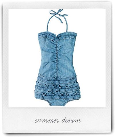 . Refashion Jeans, Denim Swimsuit, Elle Fashion, Summertime Outfits, Denim Ideas, Denim Crafts, Love Jeans, Summer Denim, Runway Trends