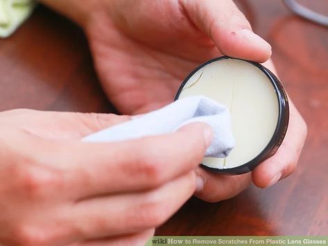 How to Remove Scratches From Plastic Lens Glasses: 13 Steps Fix Scratched Glasses, Cleaning Eye Glasses, Dremel Polishing, Scratched Glasses, Small Plastic Containers, Plastic Glasses, Glass Repair, Eyeglass Lenses, Plastic Sunglasses