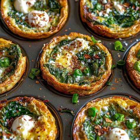 Spanakopita Egg Muffins 🥚🌿🧀 Here’s a delightful spin on the classic Greek spanakopita – in muffin form! These savory egg muffins are loaded with spinach, feta, and a hint of dill, making them perfect for a grab-and-go breakfast or a light lunch. Greek Spanakopita, Spinach Feta, Savory Muffins, Grab And Go Breakfast, Egg Muffins, Light Lunch, Feta, Spinach, Good Food